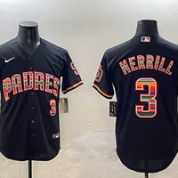 Men's San Diego Padres Jackson Merrill #3 Black Game Player Jersey1