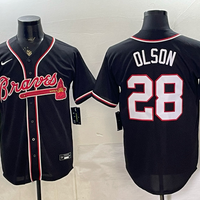 Men's Atlanta Braves Matt Olson #28 Fashion Replica Black Out Jersey