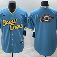Men's Milwaukee Brewers Powder Blue 2022 City Connect Replica Team Jersey1