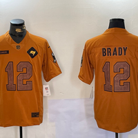 Men's Tampa Bay Buccaneers Tom Brady #12 Brown Salute To Service Limited Jersey1