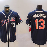Men's San Diego Padres Manny Machado #13 Navy Replica Player Jersey1