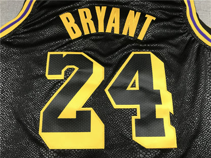Men's Los Angeles Lakers Kobe Bryant #24 Black City Edition Swingman Jersey1