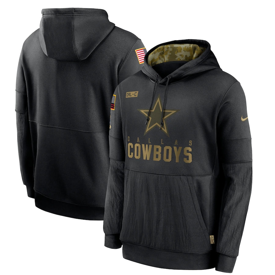 Dallas Cowboys 2020 Salute to Service Black Hoodie - JerseysFreak