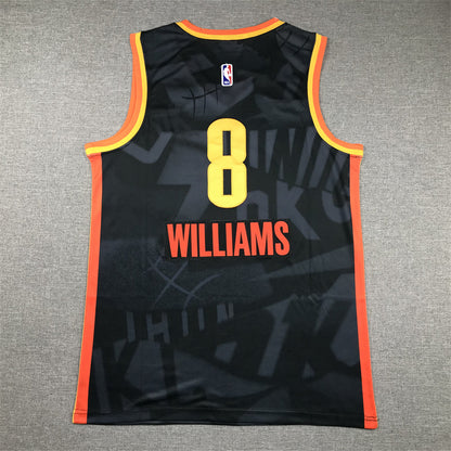 Men's Oklahoma City Thunder Jalen Williams #8 Black 2023/24 Swingman Jersey1 - City Edition