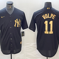 Men's New York Yankees Anthony Volpe #11 Black Limited Player Jersey1