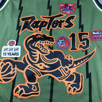 Men's Toronto Raptors Vince Carter #15 Army Green 1998-99 Hardwood Classics Swingman Jersey1