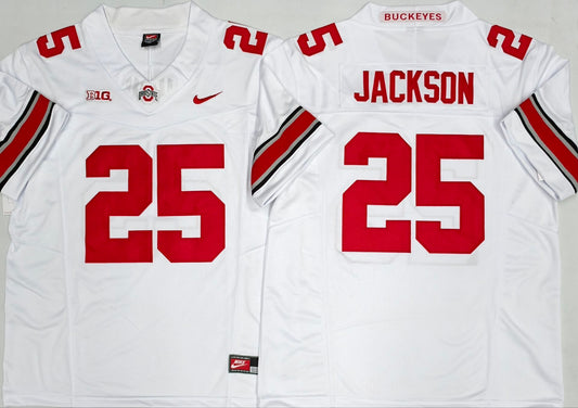 Men's Ohio State Buckeyes Bo Jackson #25 White Player Game Jersey