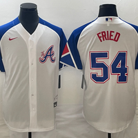 Men's Atlanta Braves Max Fried #54 White 2023 City Connect Replica Player Jersey1