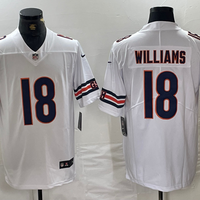 Men's Chicago Bears Caleb Williams #18 White 2024 NFL Draft First Round Pick Player Game Jersey2