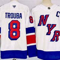 Men's New York Rangers Jacob Trouba #8 White Player Jersey