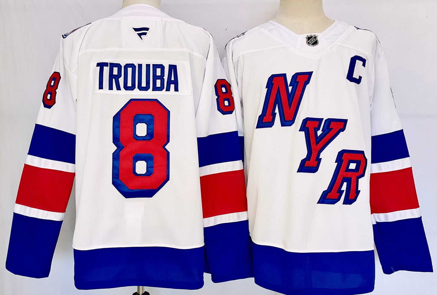 Men's New York Rangers Jacob Trouba #8 White Player Jersey
