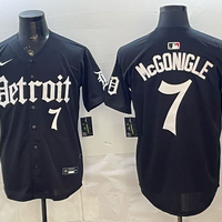 Men's Detroit Tigers Kevin McGonigle #7 Black Replica Player Jersey