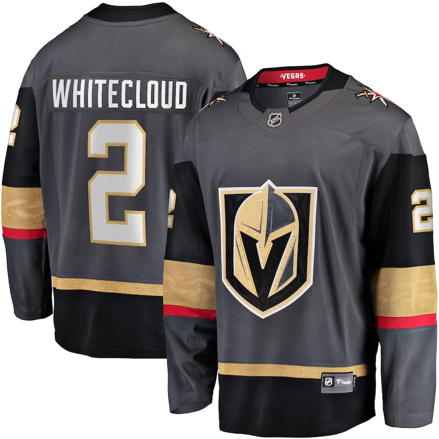 Men's Vegas Golden Knights Zach Whitecloud #2 Gray Breakaway Player Jersey1