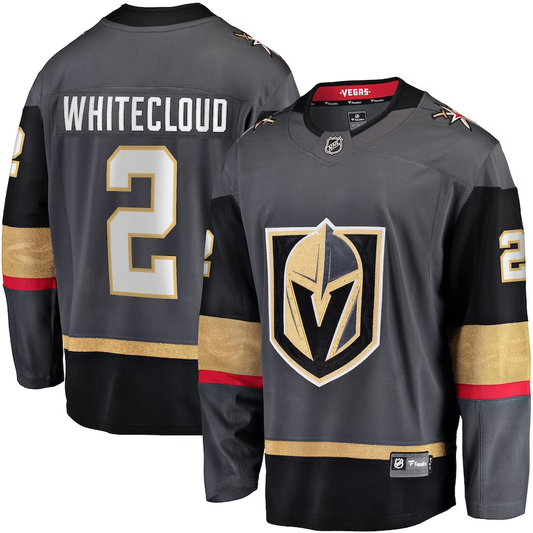 Men's Vegas Golden Knights Zach Whitecloud #2 Gray Breakaway Player Jersey1