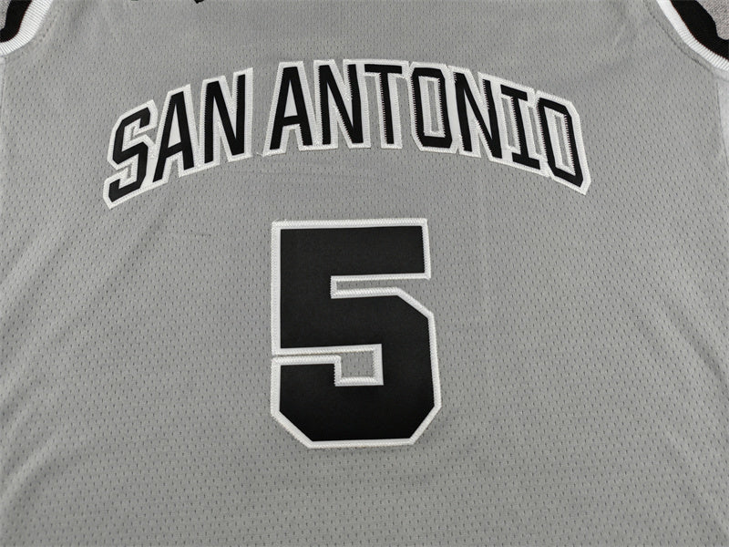 Men's San Antonio Spurs Stephon Castle #5 Silver Swingman Jersey - Statement Edition