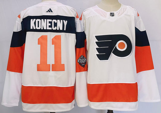 Men's Philadelphia Flyers Travis Konecny #11 White Player Jersey1