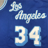 Men's Los Angeles Lakers Shaquille O'Neal Blue Hardwood Classics Swingman Jersey1