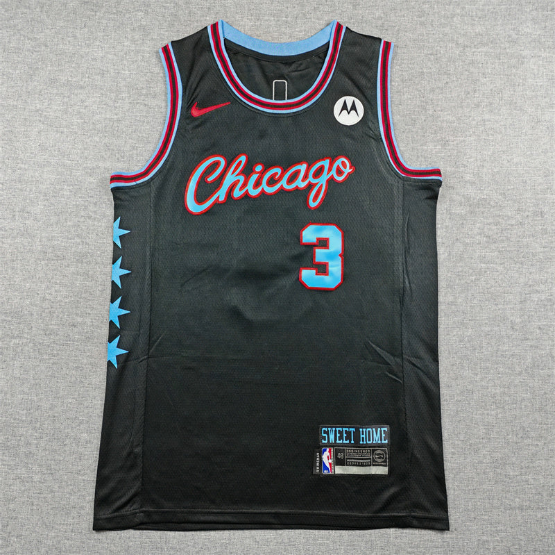 Men's Chicago Bulls Josh Giddey #3 Black 2025/26 Swingman Jersey - City Edition