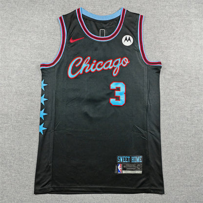 Men's Chicago Bulls Josh Giddey #3 Black 2025/26 Swingman Jersey - City Edition