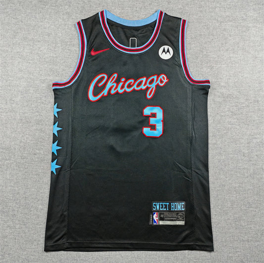 Men's Chicago Bulls Josh Giddey #3 Black 2025/26 Swingman Jersey - City Edition