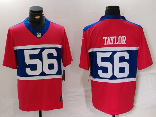 Men's New York Giants Lawrence Taylor #56 Century Red Alternate Player Game Jersey1