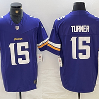 Men's Minnesota Vikings Dallas Turner #15 Purple Player Game Jersey1