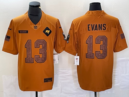 Men's Tampa Bay Buccaneers Mike Evans #13 Brown 2023 Salute To Service Limited Jersey1