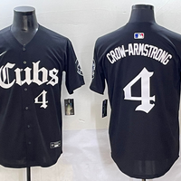 Men's Chicago Cubs Pete Crow-Armstrong #4 Black Replica Player Jersey