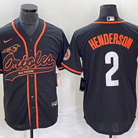 Men's Baltimore Orioles Gunnar Henderson #2 Black Replica Jersey1 Joint Edition