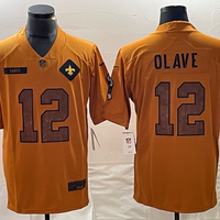 Men's New Orleans Saints Chris Olave #12 Brown 2023 Salute To Service Limited Jersey1