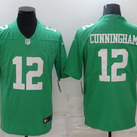 Men's Philadelphia Eagles Randall Cunningham #12 Green Game Jersey1