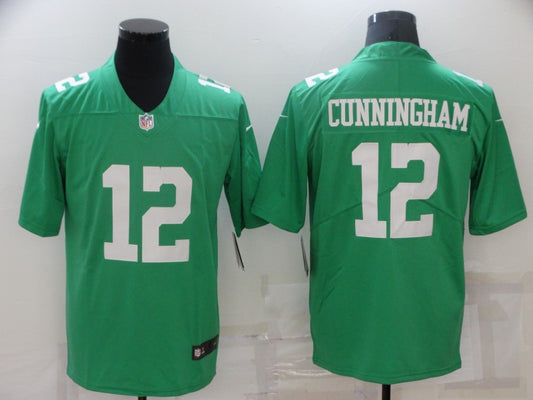 Men's Philadelphia Eagles Randall Cunningham #12 Green Game Jersey1