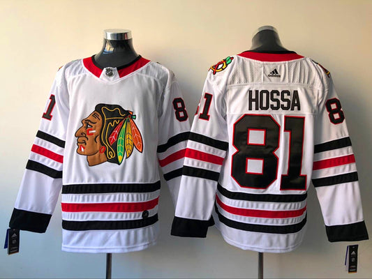 Men's Chicago Blackhawks Marian Hossa #81 White Breakaway Player Jersey1