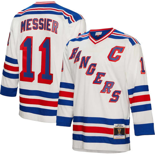 Men's New York Rangers Mark Messier #11 White Player Game Jersey1
