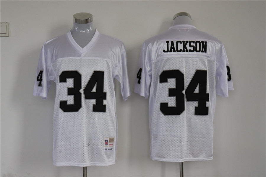 Men's Oakland Raiders Bo Jackson Mitchell & Ness White Legacy Replica Jersey1