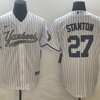Men's New York Yankees Giancarlo Stanton #27 White Game Jersey1 Joint Edition