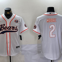 Men's Chicago Bears D.J. Moore #2 White Game Jersey1