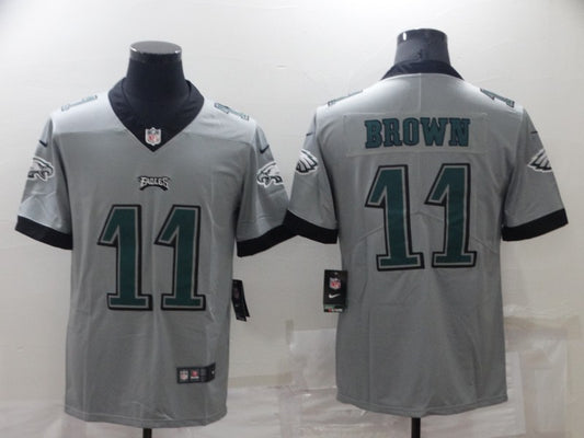 Men's Philadelphia Eagles A.J. Brown #11 Gray Inverted Game Jersey1