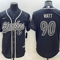 Men's Pittsburgh Steelers T.J. Watt #90 Black Retired Player RFLCTV Limited Jersey1 Joint edition
