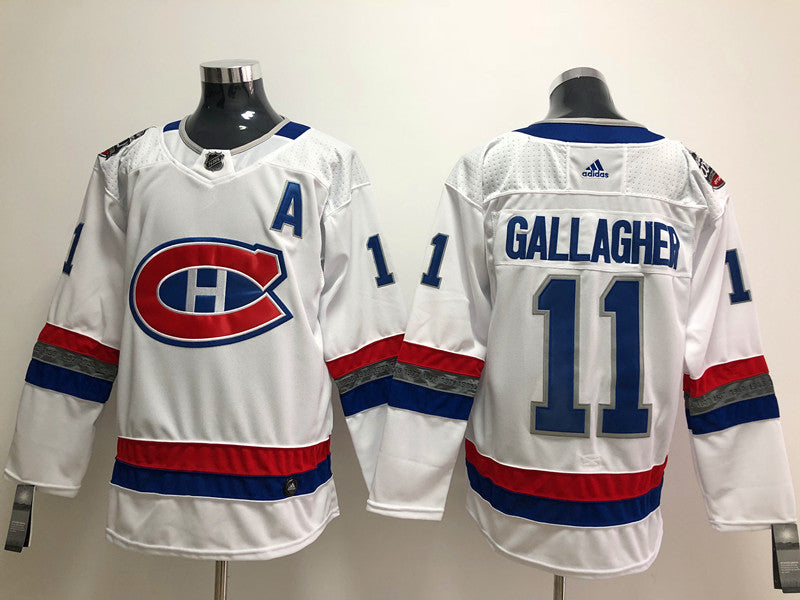 Men's Montreal Canadiens Brendan Gallagher #11 White Player Jersey1