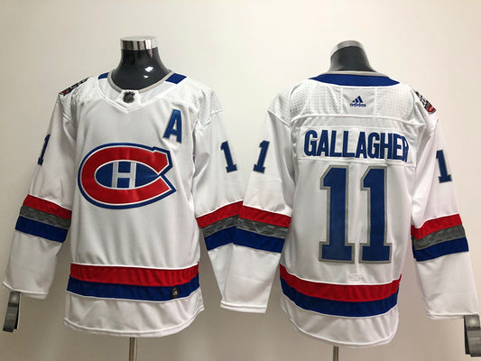 Men's Montreal Canadiens Brendan Gallagher #11 White Player Jersey1