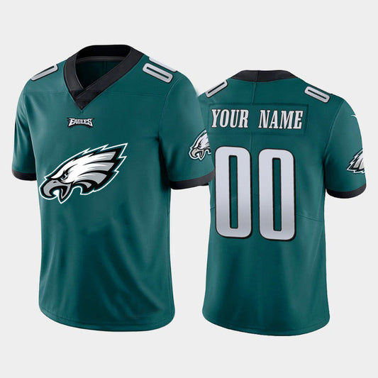 Custom1 Philadelphia Eagles Green Team Big Logo Vapor Untouchable Limited Jersey1 Stitched American Football Jerseys