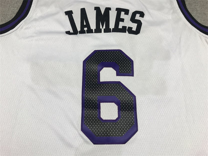 Men's Los Angeles Lakers LeBron James #6 White 2022/23 Authentic Jersey1 - City Edition