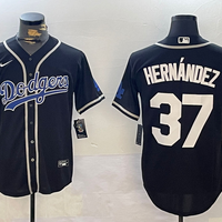 Men's Los Angeles Dodgers Teoscar Hernandez #37 Black Player Jersey1
