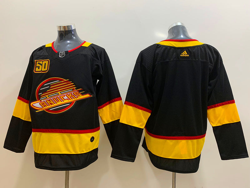 Men's Vancouver Canucks Black Blank Jersey1