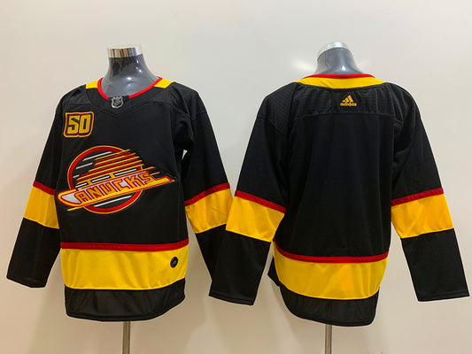 Men's Vancouver Canucks Black Blank Jersey1