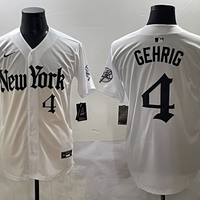 Men's New York Yankees Lou Gehrig #4 White Alternate Limited Player Jersey