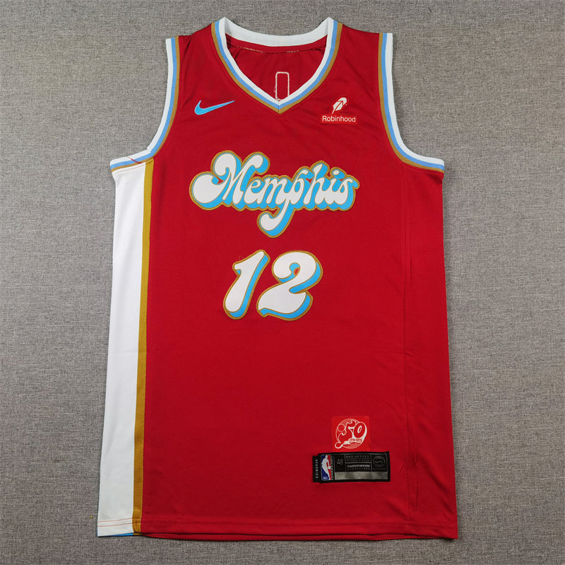 Men's Memphis Grizzlies Ja Morant #12 Red 2024/25 Swingman Player Jersey1 - City Edition
