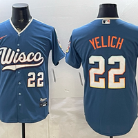 Men's Milwaukee Brewers Christian Yelich #22 Mineral Blue 2026 City Connect Stadium Jersey