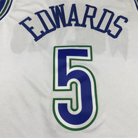 Men's Minnesota Timberwolves Anthony Edwards #5 White Swingman Jersey1